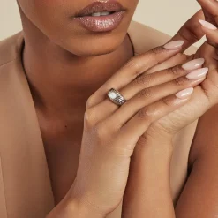 New Histoire d'Or Bague Egerie Argent Blanc Nacre