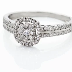 New Histoire d'Or Bague Eleonoora Platine Blanc Diamant