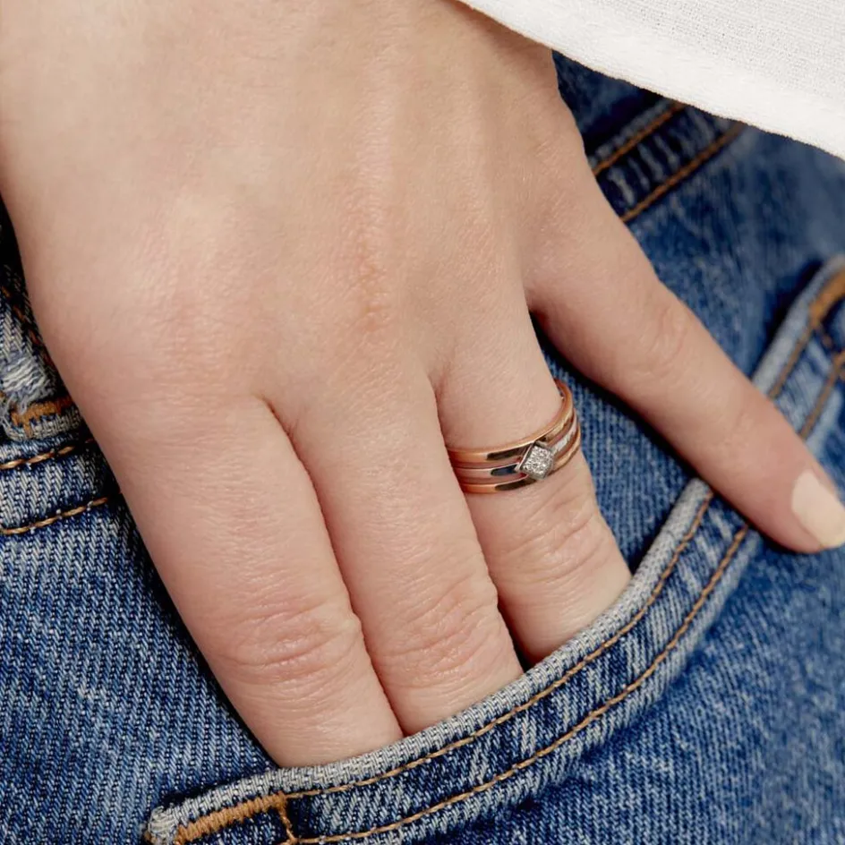 Online Histoire d'Or Bague Elsa Or Bicolore Diamant