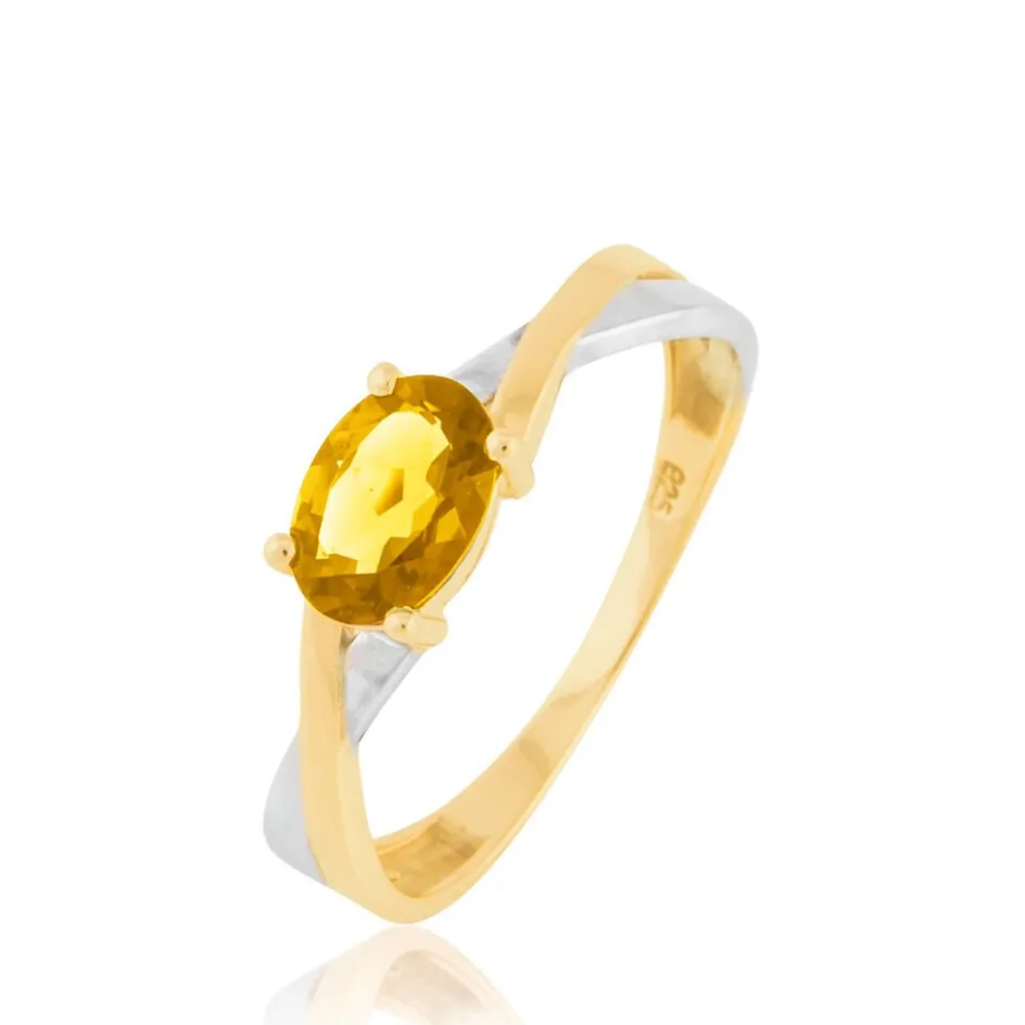 Online Histoire d'Or Bague Emeline Or Bicolore Citrine