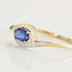 Discount Histoire d'Or Bague Emotion Diamant or jaune saphir