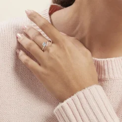 Histoire d'Or Bague Eva Or Blanc Topaze Et Oxyde De Zirconium* Bagues|Bagues Avec Pierre