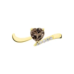 Online Histoire d'Or Bague Eva Or Jaune Quartz Et Diamant