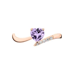 Histoire d'Or Bague Eva Or Rose Amethyste Et Diamant* Bagues|Bagues Avec Pierre