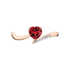 Outlet Histoire d'Or Bague Eva Or Rose Grenat Et Diamant