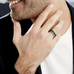 Clearance Histoire d'Or Bague Gaston Acier Blanc