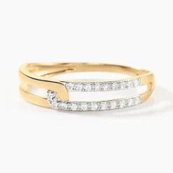 Online Histoire d'Or Bague Graphic Lines Or Jaune Oxyde De Zirconium