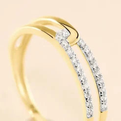 Online Histoire d'Or Bague Graphic Lines Or Jaune Oxyde De Zirconium