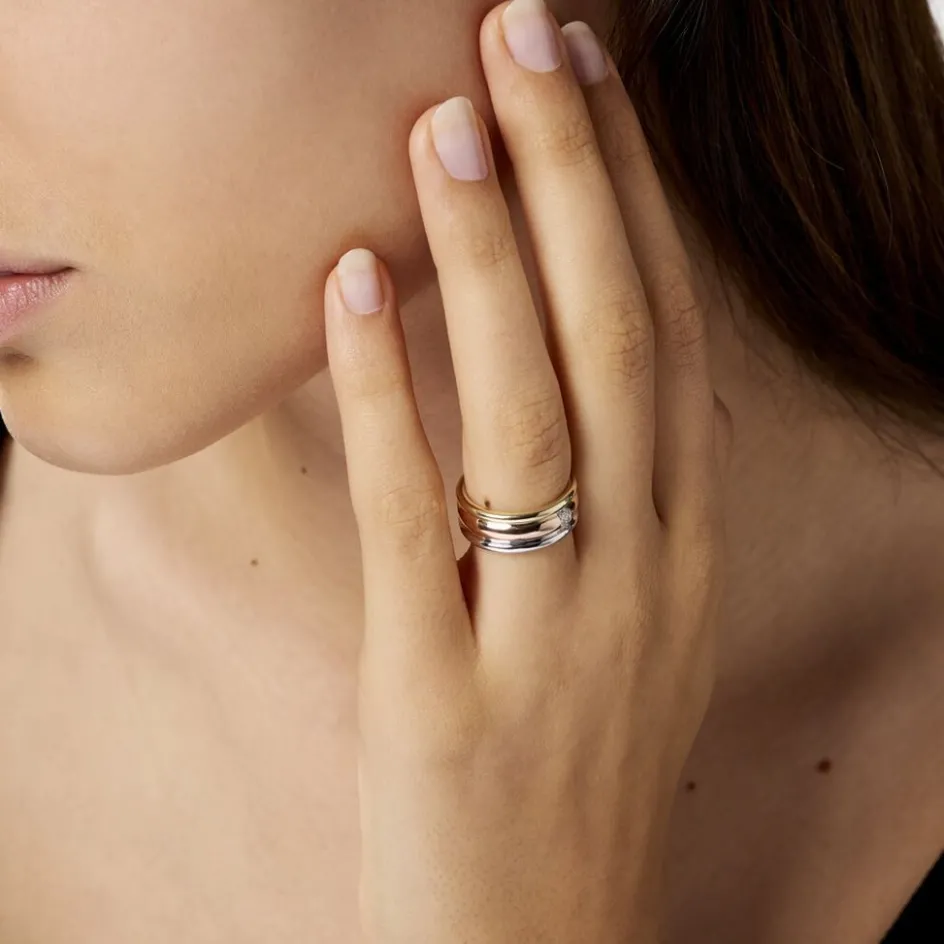 Histoire d'Or Bague Hajila Or Tricolore Diamant* Bagues|Bagues Avec Pierre