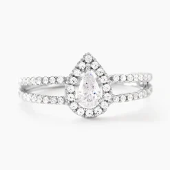 Online Histoire d'Or Bague Hildana Or Blanc Oxyde De Zirconium