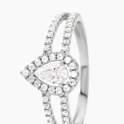 Online Histoire d'Or Bague Hildana Or Blanc Oxyde De Zirconium