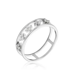 Discount Histoire d'Or Bague Isia Argent Blanc Oxyde De Zirconium