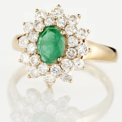 Online Histoire d'Or Bague Ivan Et Diamant or jaune emeraude