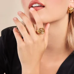 Discount Histoire d'Or Bague Jackie Acier Jaune