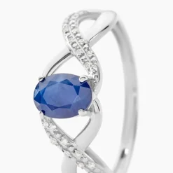 Histoire d'Or Bague Jess Or Blanc Saphir Et Diamant* Bagues|Bagues Avec Pierre