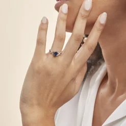 Histoire d'Or Bague Jess Or Blanc Saphir Et Diamant* Bagues|Bagues Avec Pierre