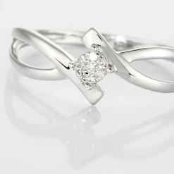 Histoire d'Or Bague Jone Or Blanc Diamant* Bagues|Bagues Avec Pierre