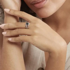 Clearance Histoire d'Or Bague Josyne Or Blanc Topaze Et Oxyde De Zirconium