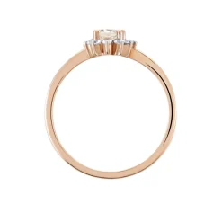 Histoire d'Or Bague Jozsua Or Rose Morganite Peche Oxyde De Zirconium* Bagues|Bagues Avec Pierre