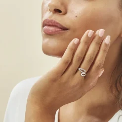 Sale Histoire d'Or Bague Kali Argent Blanc Oxyde De Zirconium