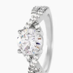 Hot Histoire d'Or Bague Karin Argent Blanc Oxyde De Zirconium