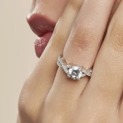 Hot Histoire d'Or Bague Karin Argent Blanc Oxyde De Zirconium