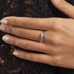 Online Histoire d'Or Bague Kateryn Argent Blanc Oxyde De Zirconium