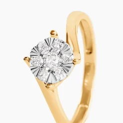 Discount Histoire d'Or Bague Kenaniah Or Jaune Diamant Synthétique