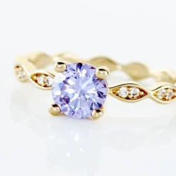 New Histoire d'Or Bague Kurt Plaqué Or Jaune Oxyde De Zirconium plaqué or jaune oxyde lavande