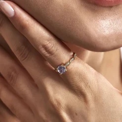 New Histoire d'Or Bague Kurt Plaqué Or Jaune Oxyde De Zirconium plaqué or jaune oxyde lavande