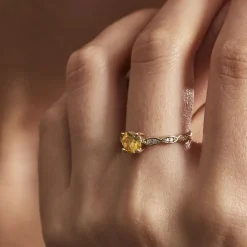 Discount Histoire d'Or Bague Kurt Plaqué Or Jaune Oxyde De Zirconium plaqué or jaune oxyde champagne