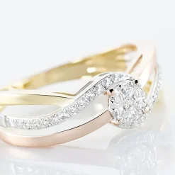 Histoire d'Or Bague Kyliane Or Tricolore Diamant* Bagues|Bagues Avec Pierre