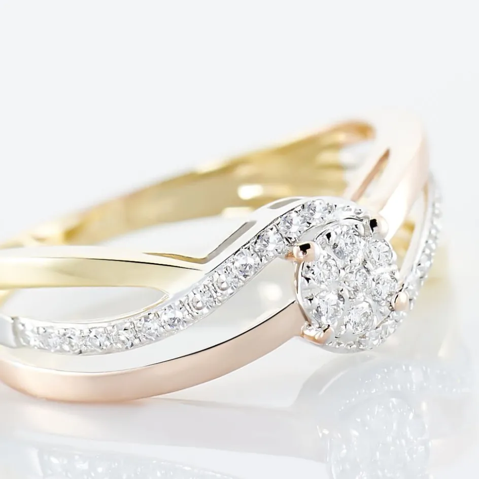Histoire d'Or Bague Kyliane Or Tricolore Diamant* Bagues|Bagues Avec Pierre