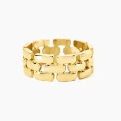 Clearance Histoire d'Or Bague Lady Code Acier Jaune