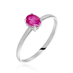 Outlet Histoire d'Or Bague Lily Or Blanc Rubis