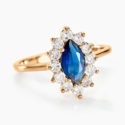 Hot Histoire d'Or Bague Lisea Plaqué Or Jaune Verre Et Oxyde De Zirconium plaqué or jaune verre bleu