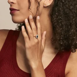 Hot Histoire d'Or Bague Lisea Plaqué Or Jaune Verre Et Oxyde De Zirconium plaqué or jaune verre bleu