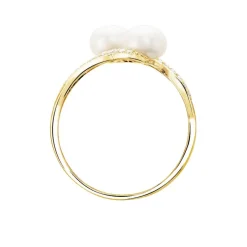 Histoire d'Or Bague Loeva Or Jaune Perle De Culture Et Oxyde De Zirconium* Bagues|Bagues Avec Pierre