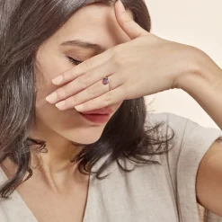 Histoire d'Or Bague Loriane Or Jaune Amethyste Et Oxyde De Zirconium* Bagues|Bagues Avec Pierre