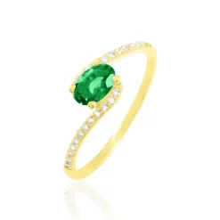 Histoire d'Or Bague Loriane Or Jaune Emeraude Et Diamant* Bagues|Bagues Avec Pierre