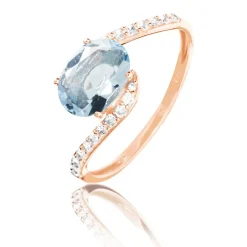 Histoire d'Or Bague Loriane Or Rose Topaze Et Oxyde De Zirconium* Bagues|Bagues Avec Pierre