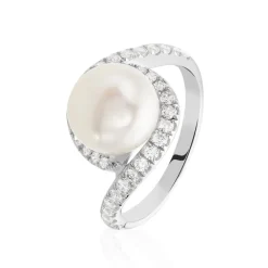 Histoire d'Or Bague Loris Argent Blanc Perle De Culture Et Oxyde De Zirconium* Bagues|Bagues Fantaisie