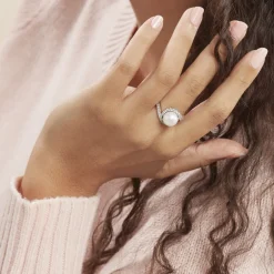 Histoire d'Or Bague Loris Argent Blanc Perle De Culture Et Oxyde De Zirconium* Bagues|Bagues Fantaisie