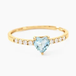 Outlet Histoire d'Or Bague Love Ring Or Jaune Topaze Oxyde De Zirconium or jaune topaze bleu sky