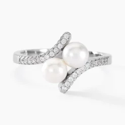 Online Histoire d'Or Bague Lua Argent Blanc Perle De Culture Oxyde De Zirconium