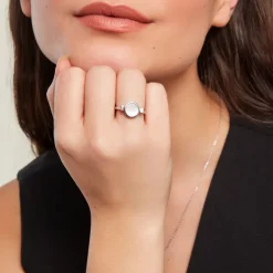 Histoire d'Or Bague Lunatique Argent Blanc Lapis Lazuli Nacre* Bagues|Bagues Fantaisie