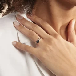 Histoire d'Or Bague Lupe Or Blanc Saphir Et Diamant* Bagues|Bagues Avec Pierre