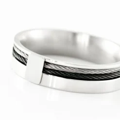 JOURDAN Bague Madine Acier Blanc Diamant