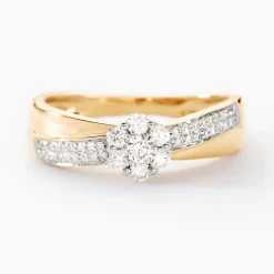 Histoire d'Or Bague Magnolia Croisee Or Jaune Diamant