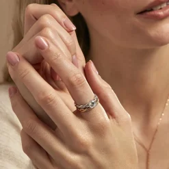 Histoire d'Or Bague Manille Argent Bicolore Oxyde De Zirconium* Bagues|Bagues Avec Pierre